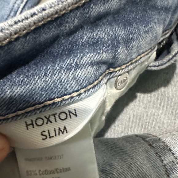 PAIGE Hoxton Slim Women's Distressed Lt Blue Cropped Frayed Jeans 29 See Details - Picture 13 of 14